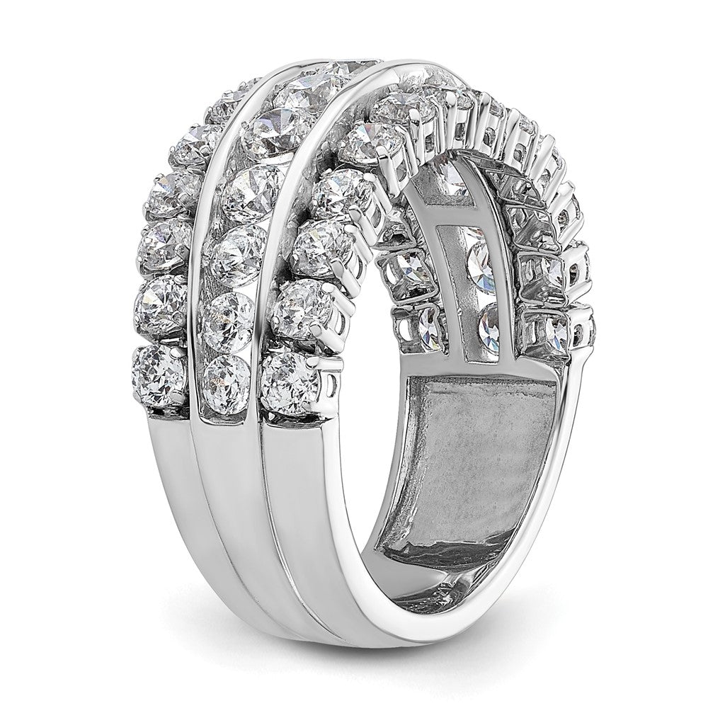14K White Gold Lab Grown Diamond VS/SI+ G+ Triple Band