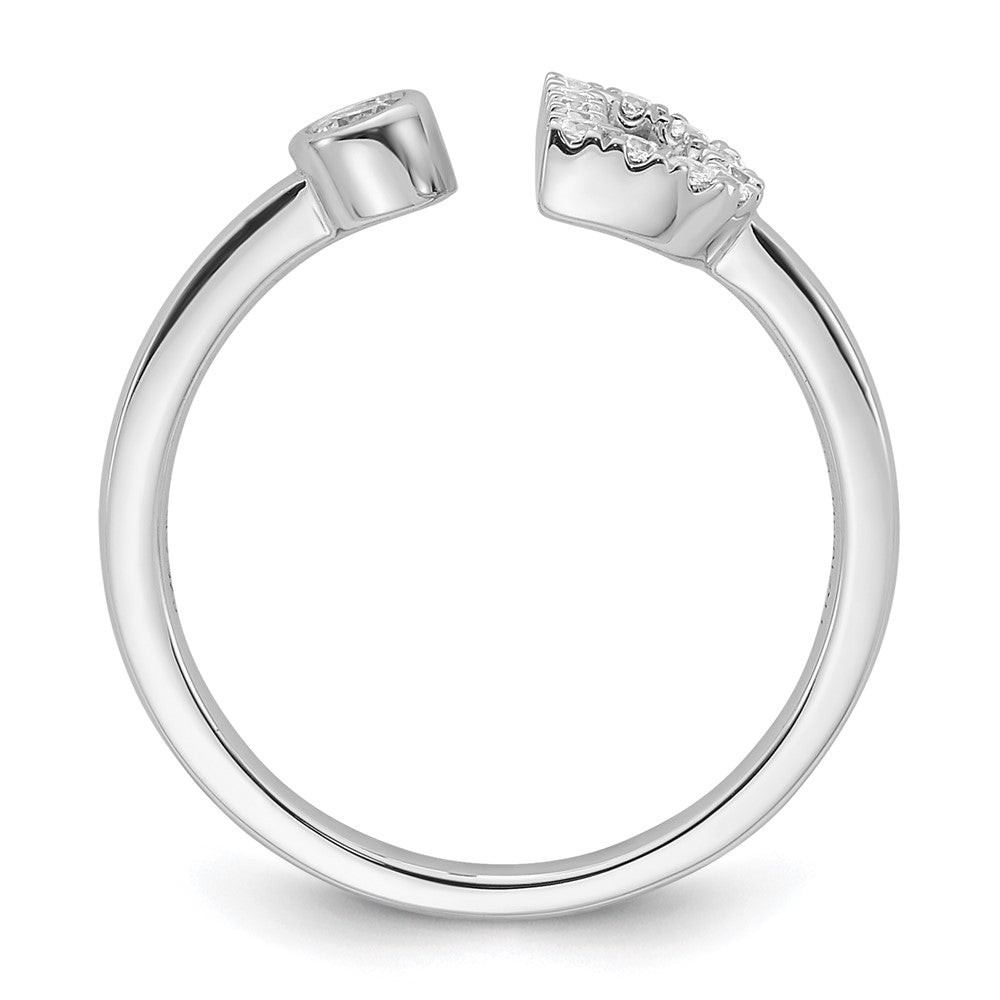14k White Gold 1/5 carat Lab Grown Diamond VS/SI+ G+ Complete Initial D Adjustable Ring