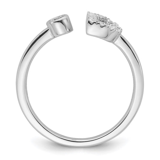 14k White Gold 1/5 carat Lab Grown Diamond VS/SI+ G+ Complete Initial D Adjustable Ring