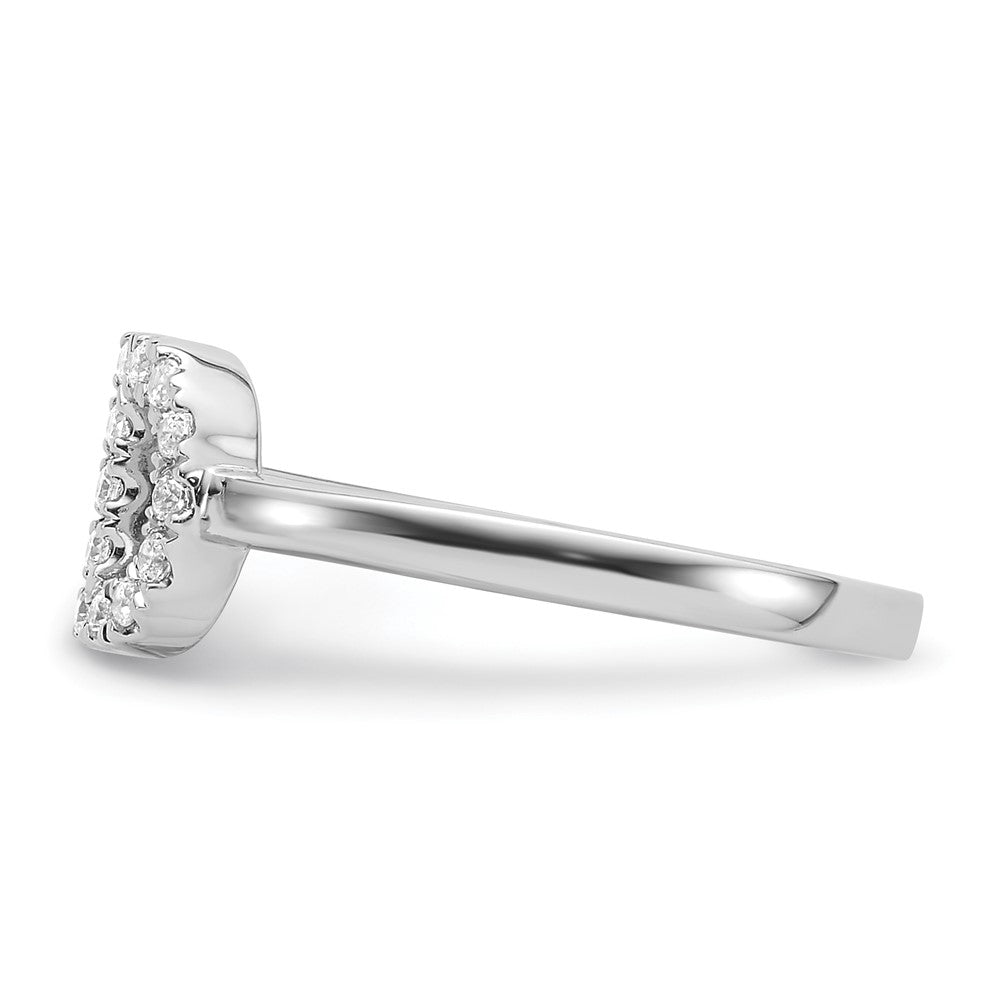 14k White Gold 1/5 carat Lab Grown Diamond VS/SI+ G+ Complete Initial D Adjustable Ring