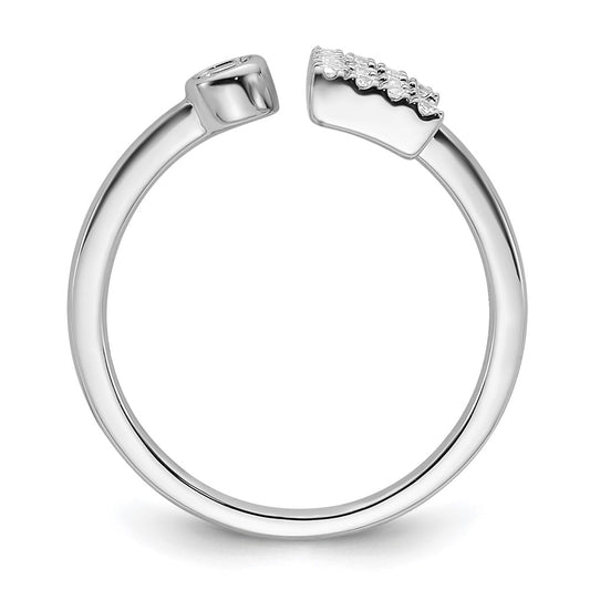 14k White Gold 1/5 carat Lab Grown Diamond VS/SI+ G+ Complete Initial E Adjustable Ring