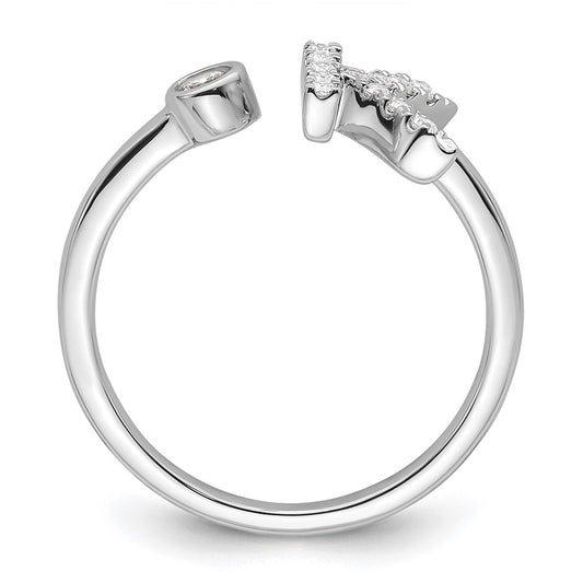14k White Gold 1/5 carat Lab Grown Diamond VS/SI+ G+ Complete Initial K Adjustable Ring