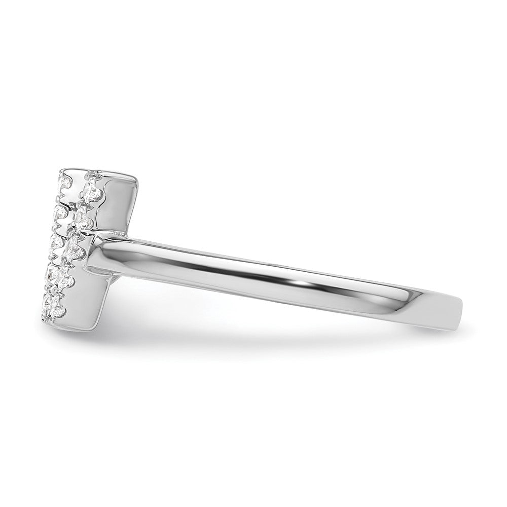 14k White Gold 1/6 carat Lab Grown Diamond VS/SI+ G+ Complete Initial V Adjustable Ring