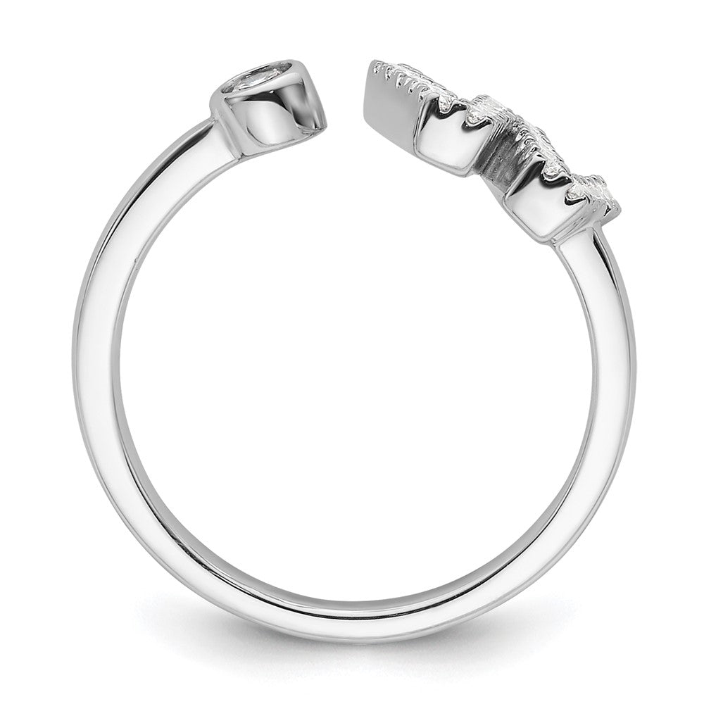 14k White Gold 1/4 carat Lab Grown Diamond VS/SI+ G+ Complete Initial W Adjustable Ring