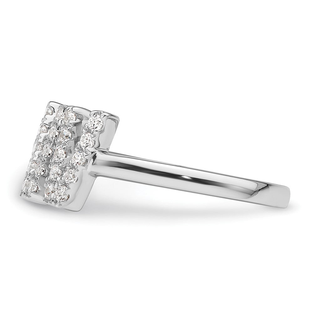 14k White Gold 1/4 carat Lab Grown Diamond VS/SI+ G+ Complete Initial W Adjustable Ring