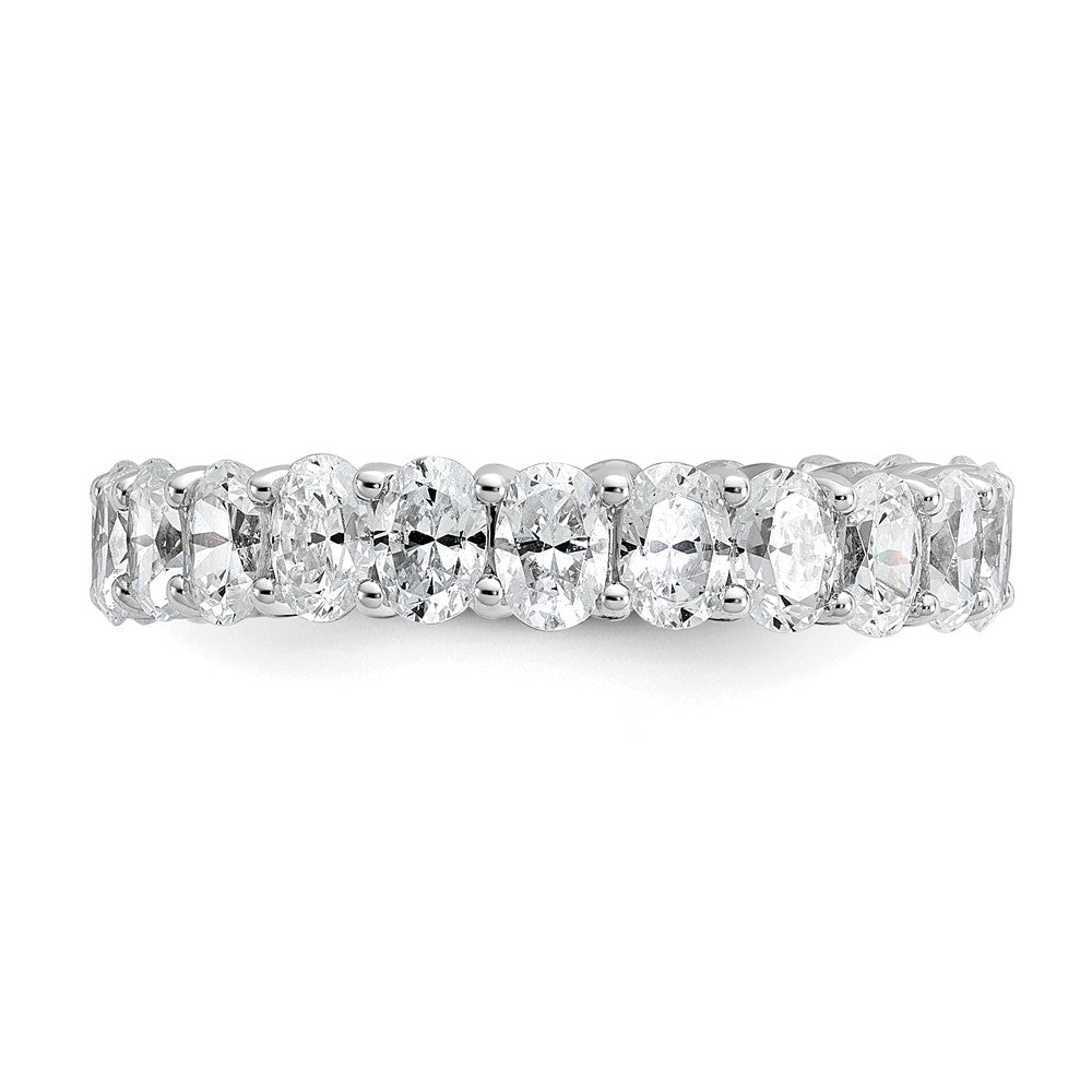 14k 3 carat Lab Grown Diamond VS/SI+ G+ Oval Complete Prong Set Size 4 Eternity Band