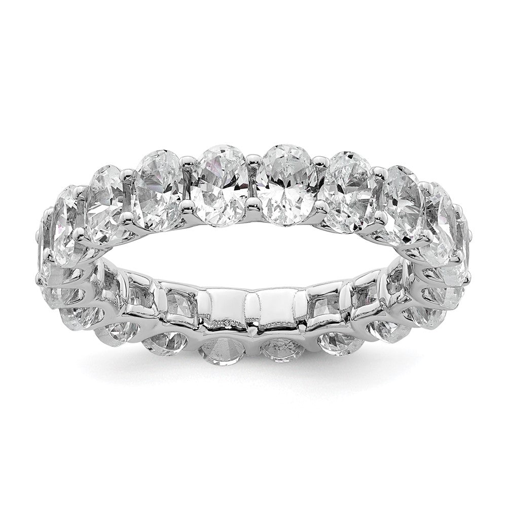 14k 4 carat Lab Grown Diamond VS/SI+ G+ Oval Complete Prong Set Size 6 Eternity Band