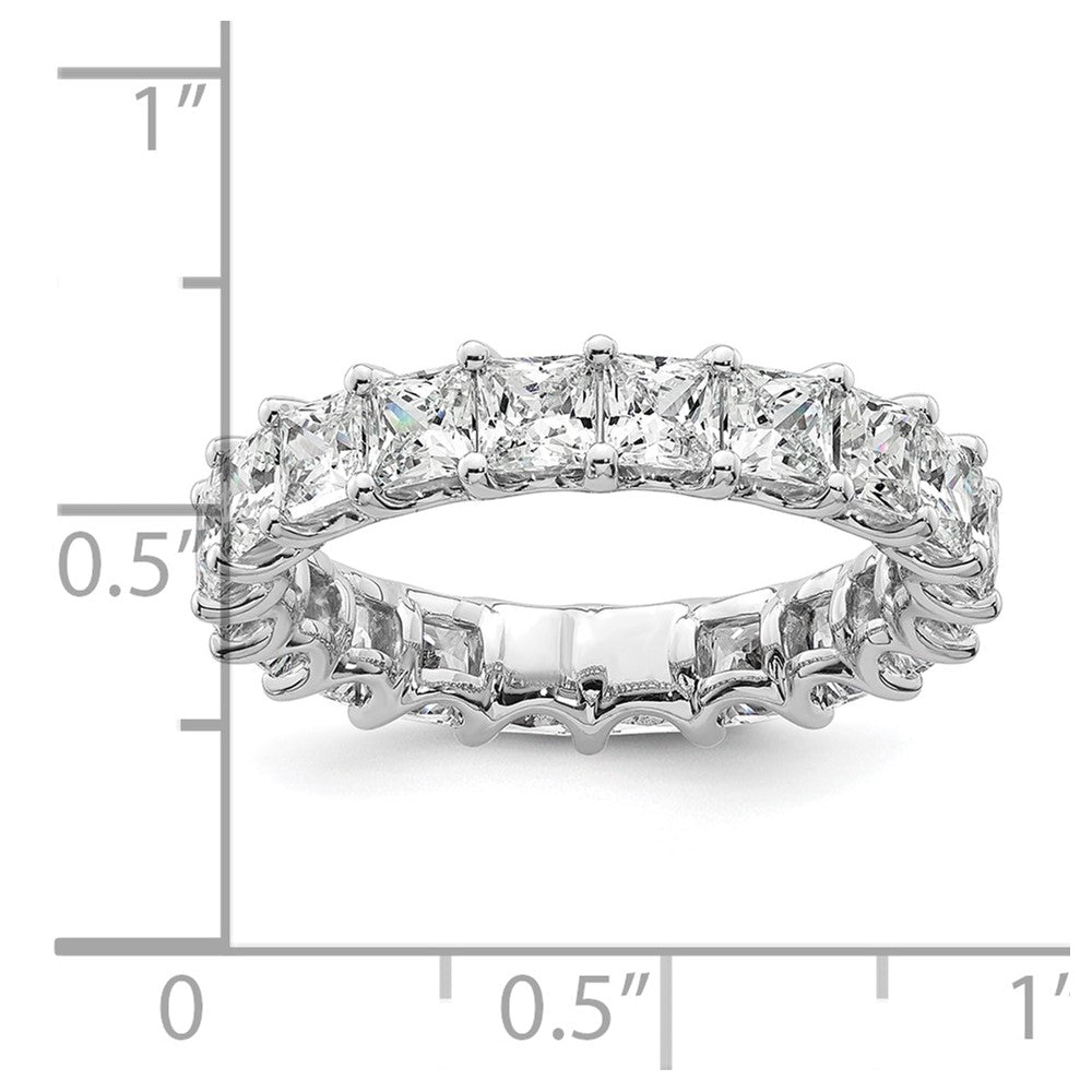 14k 4 carat Lab Grown Diamond VS/SI+ G+ Princess Complete Prong Set Size 4 Eternity Band
