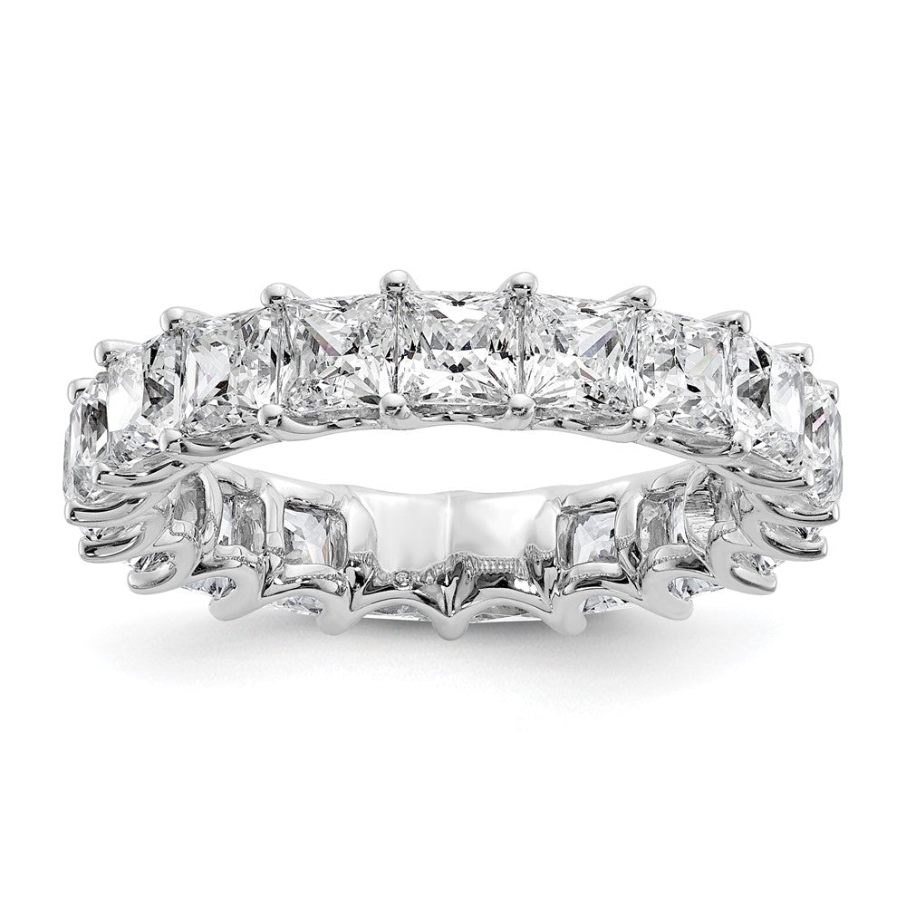 14k 5 carat Lab Grown Diamond VS/SI+ G+ Princess Complete Prong Set Size 4 Eternity Band