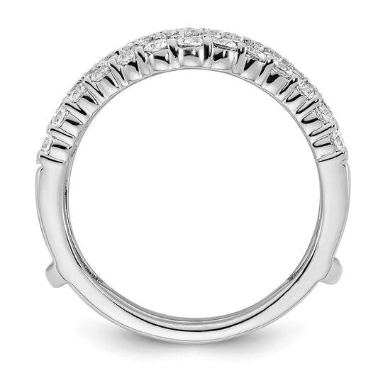 14k White Gold 1 1/4 carat Lab Grown Diamond VS/SI+ G+ Complete Double Row Ring Guard