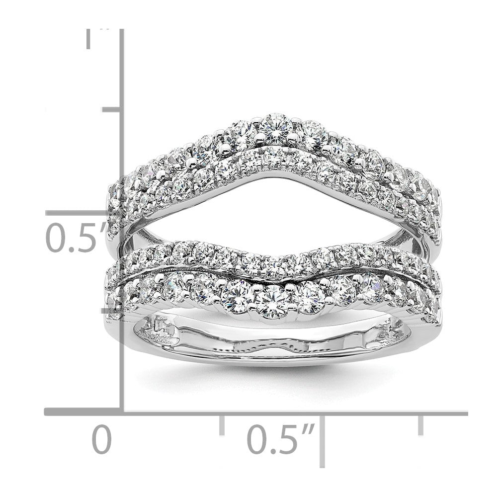 14k White Gold 1 1/4 carat Lab Grown Diamond VS/SI+ G+ Complete Double Row Ring Guard