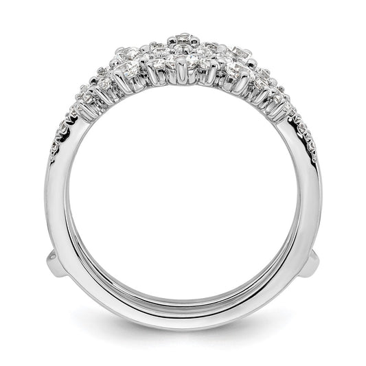 14k White Gold 1 carat Lab Grown Diamond VS/SI+ G+ Complete Double Row Ring Guard