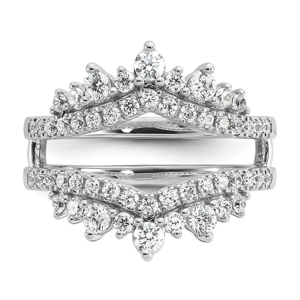 14k White Gold 1 carat Lab Grown Diamond VS/SI+ G+ Complete Double Row Ring Guard