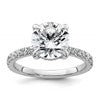 14k White Gold 1/2 carat Lab Grown Diamond VS/SI+ G+ 3 carat center Flair Round Semi Mount Engagement Ring