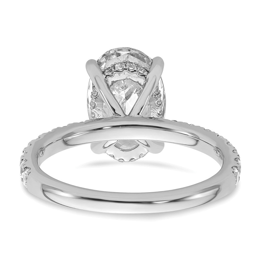 14k White Gold 1/2 carat Lab Grown Diamond VS/SI+ G+ 3 carat center Flair Oval Semi Mount Engagement Ring