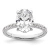 14k White Gold 1/2 carat Lab Grown Diamond VS/SI+ G+ 3 carat center Flair Oval Semi Mount Engagement Ring