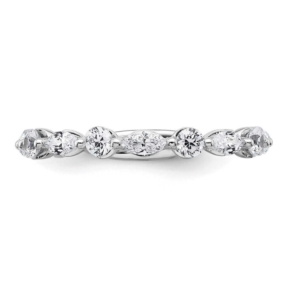 True Origin 14K White Gold 3/4 carat Lab Grown Diamond VS+ F+ Complete Wedding Band