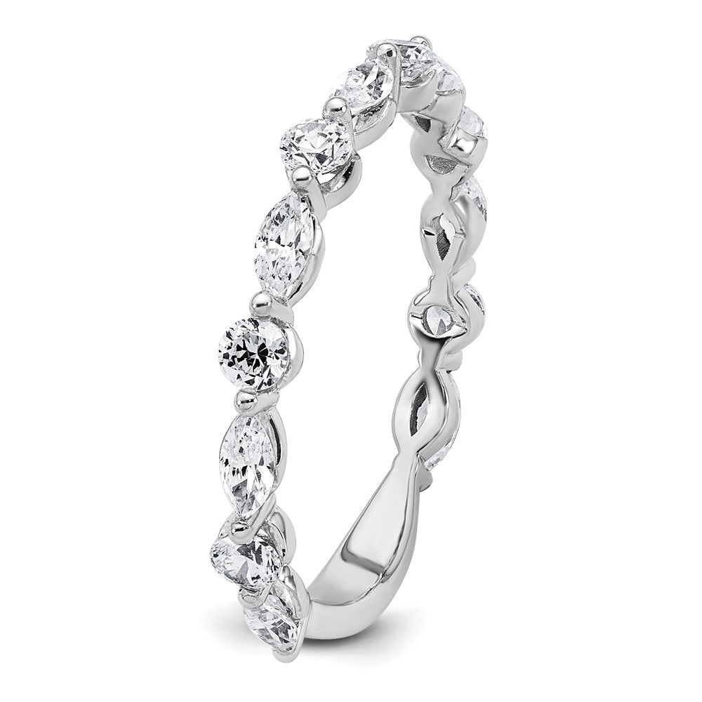 True Origin 14K White Gold 3/4 carat Lab Grown Diamond VS+ F+ Complete Wedding Band