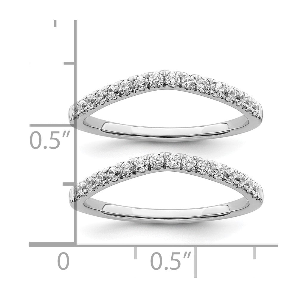 True Origin 14K White Gold 1/2 carat Lab Grown Diamond VS+ F+ Set of Two Complete Wedding Bands