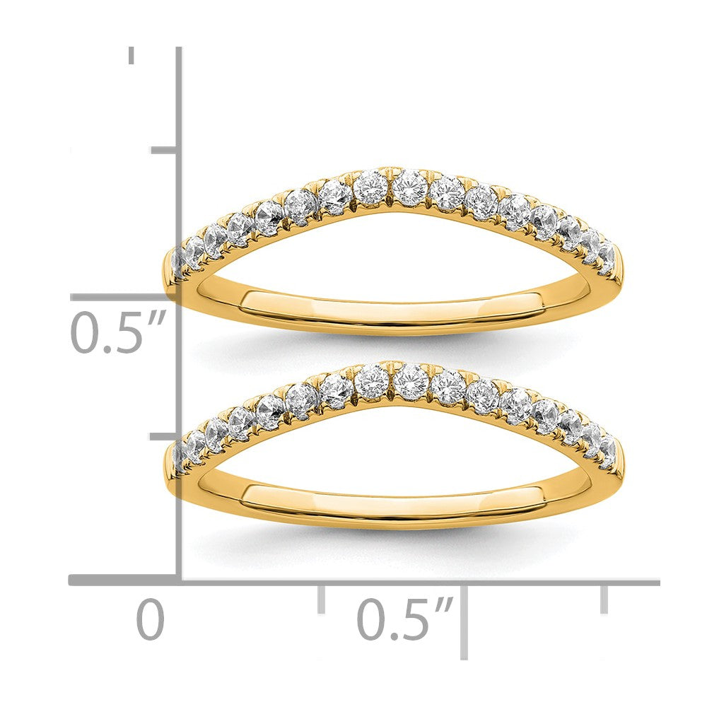 True Origin 14k 1/2 carat Lab Grown Diamond VS DEF Set of Two Wedding Bands