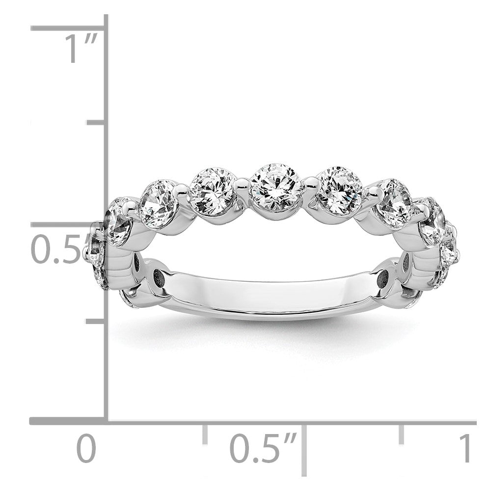 True Origin 14K White Gold 1 1/2 carat Lab Grown Diamond VS+ F+ Complete Round Thirteen Stone Ring