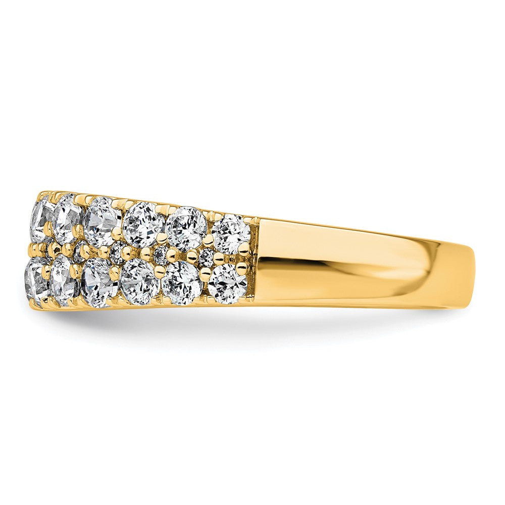 True Origin 14K Yellow Gold 1 1/4 carat Lab Grown Diamond VS+ F+ Double Row Complete Band