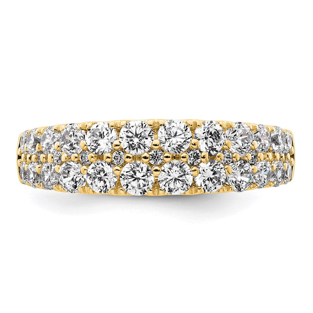 True Origin 14K Yellow Gold 1 1/4 carat Lab Grown Diamond VS+ F+ Double Row Complete Band