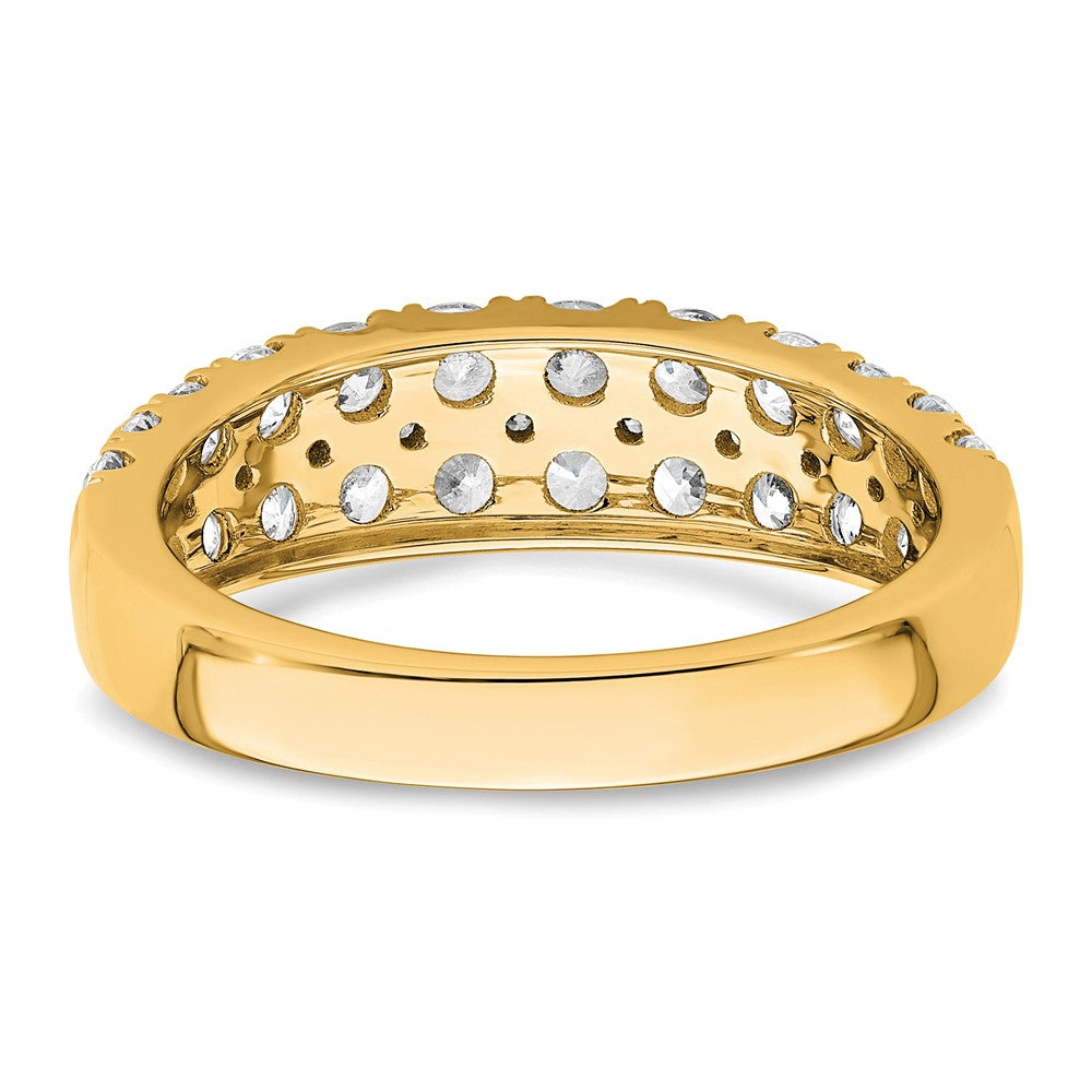 True Origin 14K Yellow Gold 1 1/4 carat Lab Grown Diamond VS+ F+ Double Row Complete Band