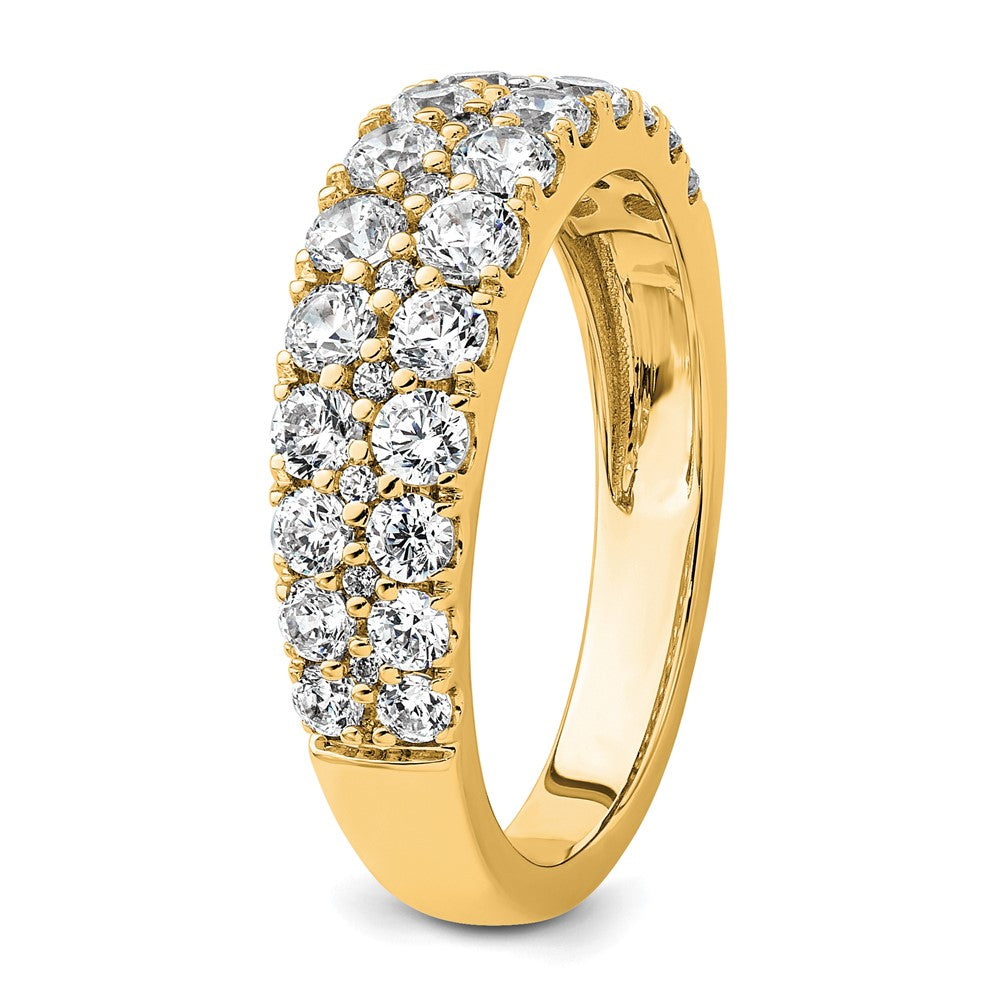 True Origin 14K Yellow Gold 1 1/4 carat Lab Grown Diamond VS+ F+ Double Row Complete Band
