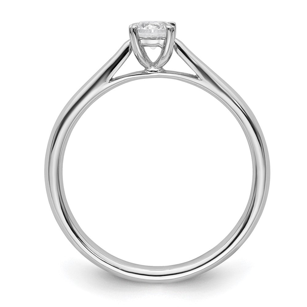 True Origin 14K White Gold 1/4 carat Lab Grown Diamond VS+ F+ Complete Round Solitaire Ring