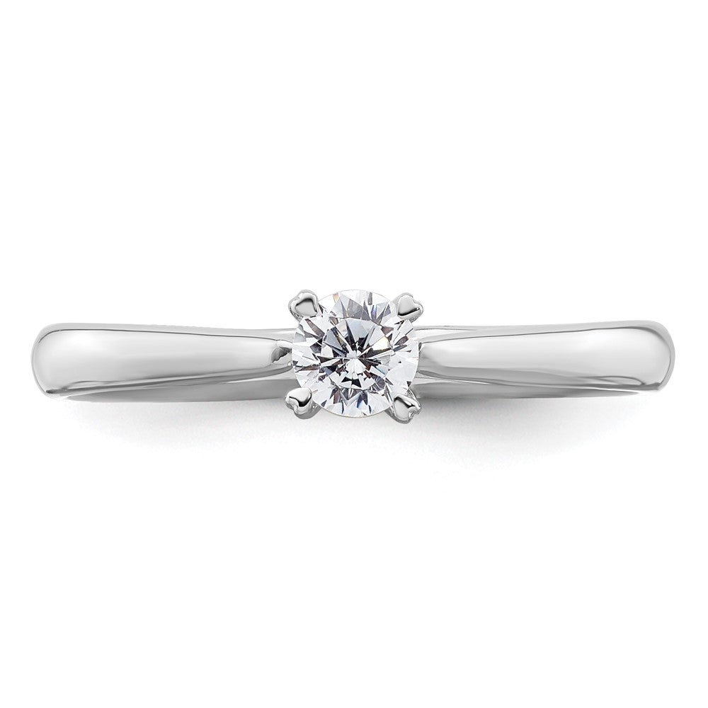 True Origin 14k White Gold 1/4 carat Lab Grown Diamond VS/SI+ G+ Round Solitaire Engagement Ring