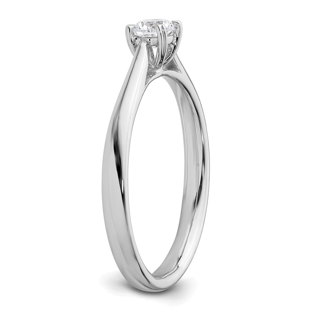 True Origin 14K White Gold 1/4 carat Lab Grown Diamond VS+ F+ Complete Round Solitaire Ring
