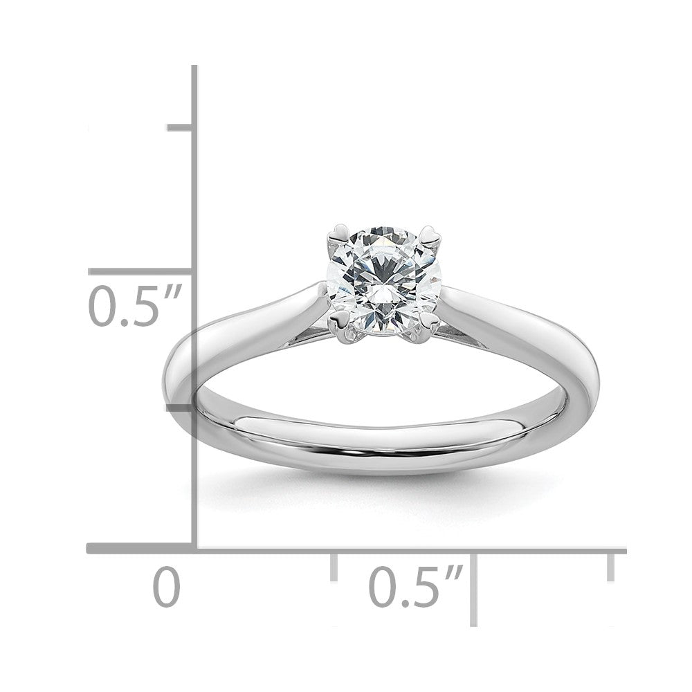 True Origin 14k White Gold 1/2 carat Lab Grown Diamond VS/SI+ G+ Round Solitaire Engagement Ring