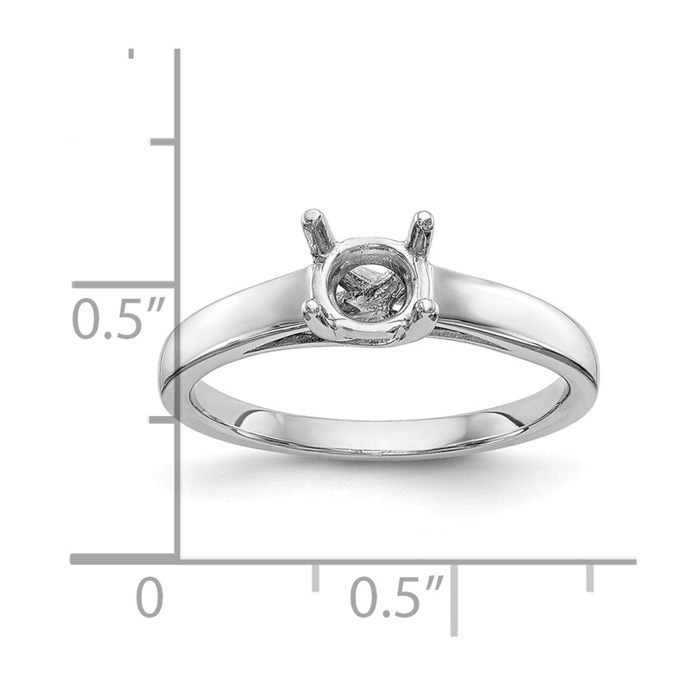 14k White Gold 1 carat (6.50 mm) 4-Prong Round Solitaire Engagement Ring Mounting