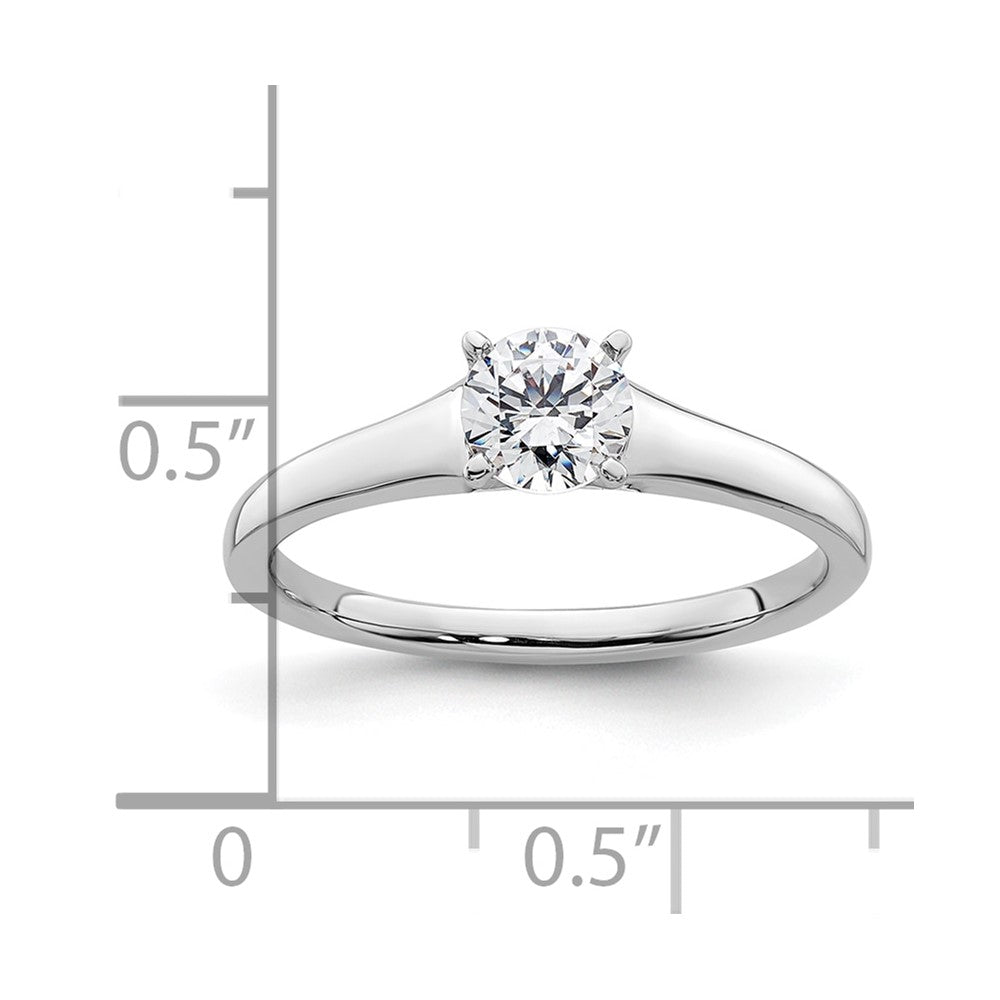 14k White Gold 1/2 carat (5.20 mm) 4-Prong Round Solitaire Engagement Ring Mounting