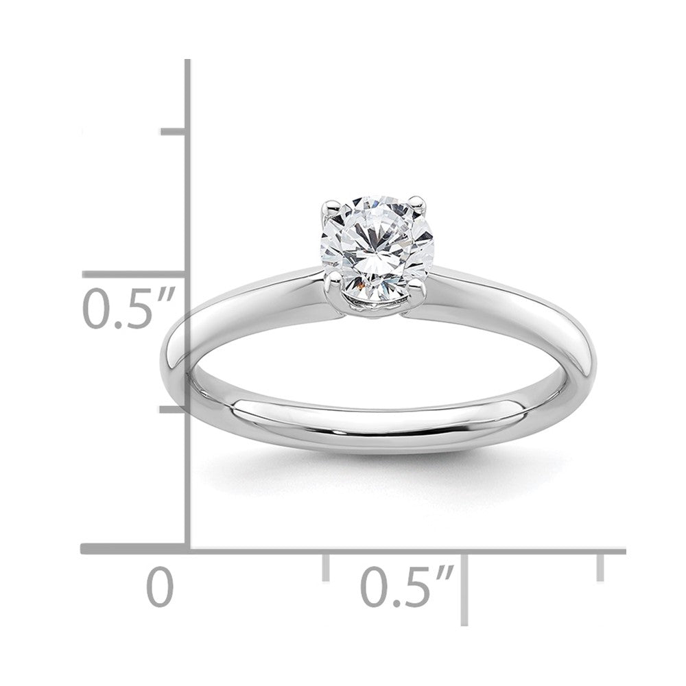 14k White Gold 1/2 carat (5.20 mm) 4-Prong Round Solitaire Engagement Ring Mounting