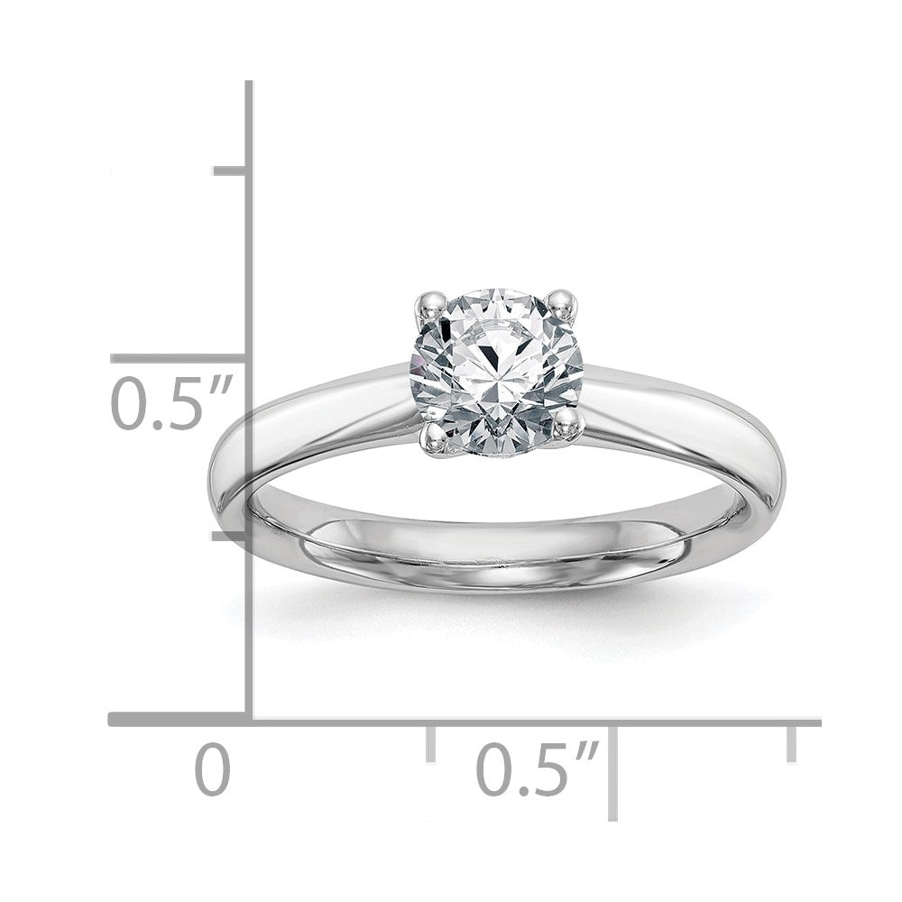 14k White Gold 1 carat (6.50 mm) 4-Prong Round Solitaire Engagement Ring Mounting