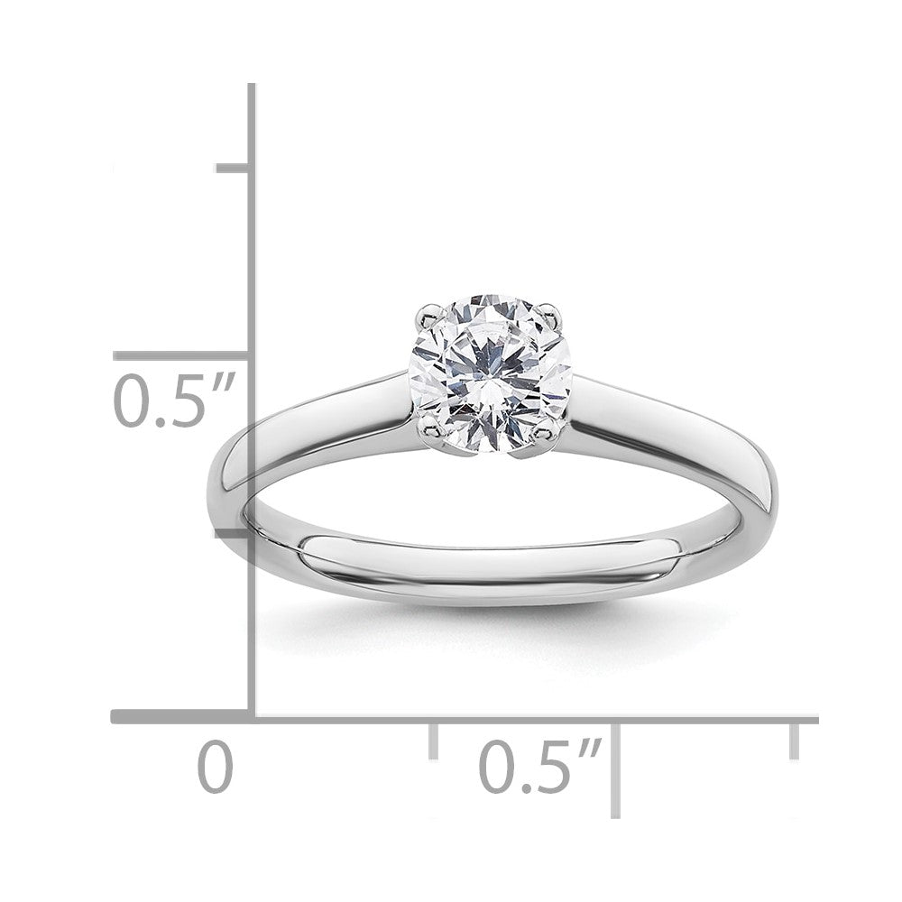 14k White Gold 3/4 carat (5.80 mm) 4-Prong Round Solitaire Engagement Ring Mounting