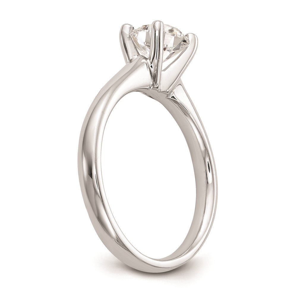 14k White Gold 1 carat (6.50 mm) 4-Prong Round Solitaire Engagement Ring Mounting