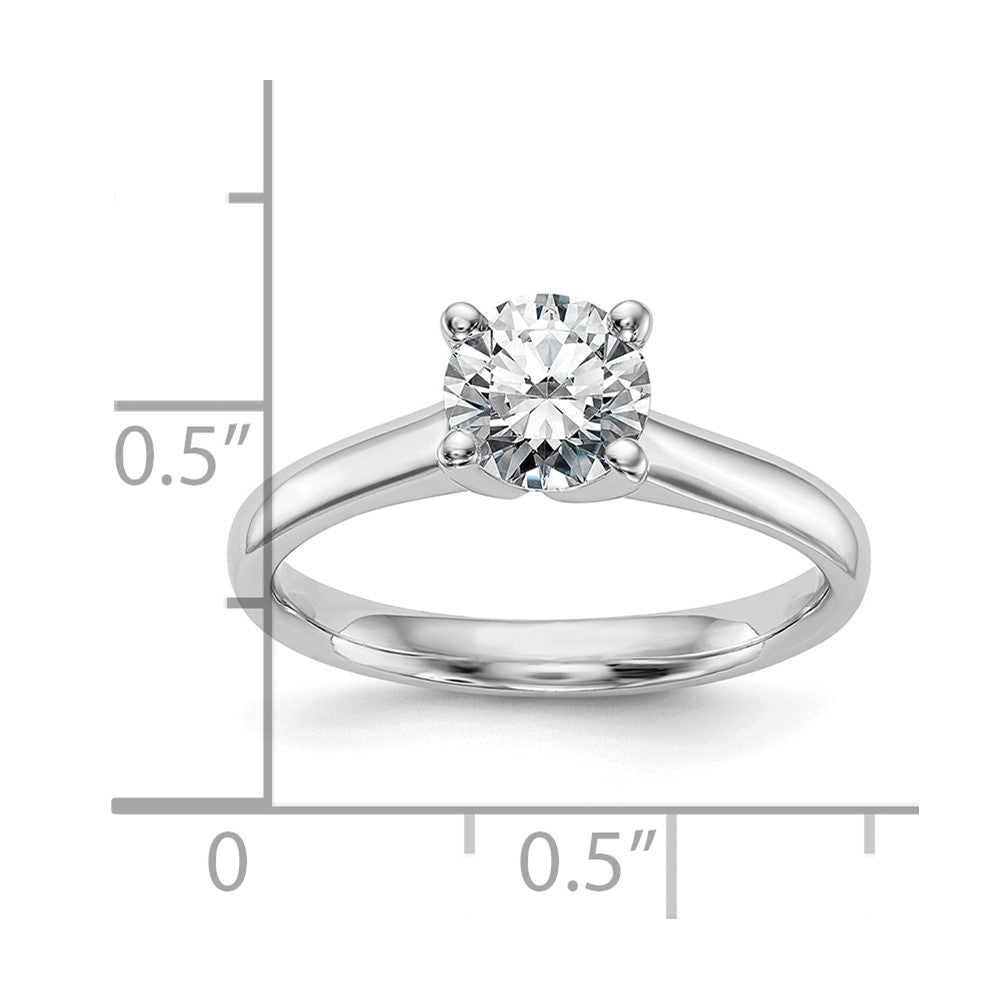 14k White Gold 1 carat (6.50 mm) 4-Prong Round Solitaire Engagement Ring Mounting
