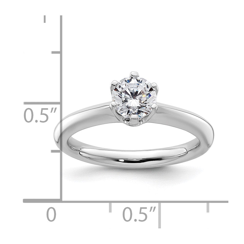 14k White Gold 3/4 carat (5.80 mm) 6-Prong Round Solitaire Engagement Ring Mounting