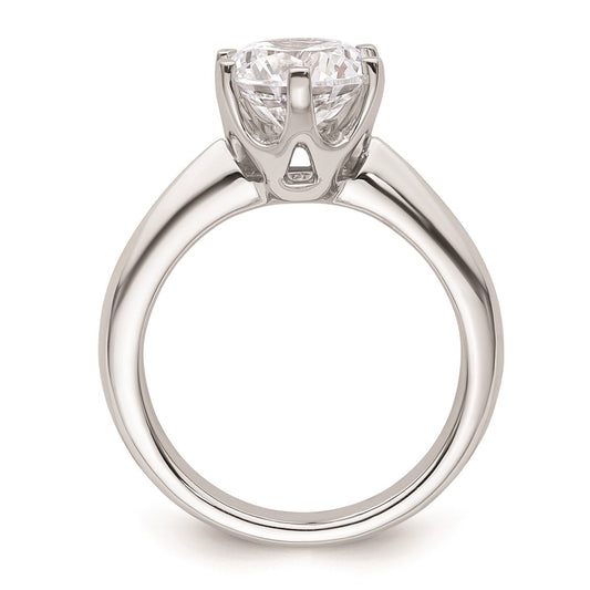 14k White Gold 2 carat (8.20 mm) 6-Prong Round Solitaire Engagement Ring Mounting