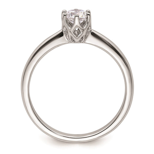 14k White Gold 1/3 carat (4.50 mm) 6-Prong Round Solitaire Engagement Ring Mounting