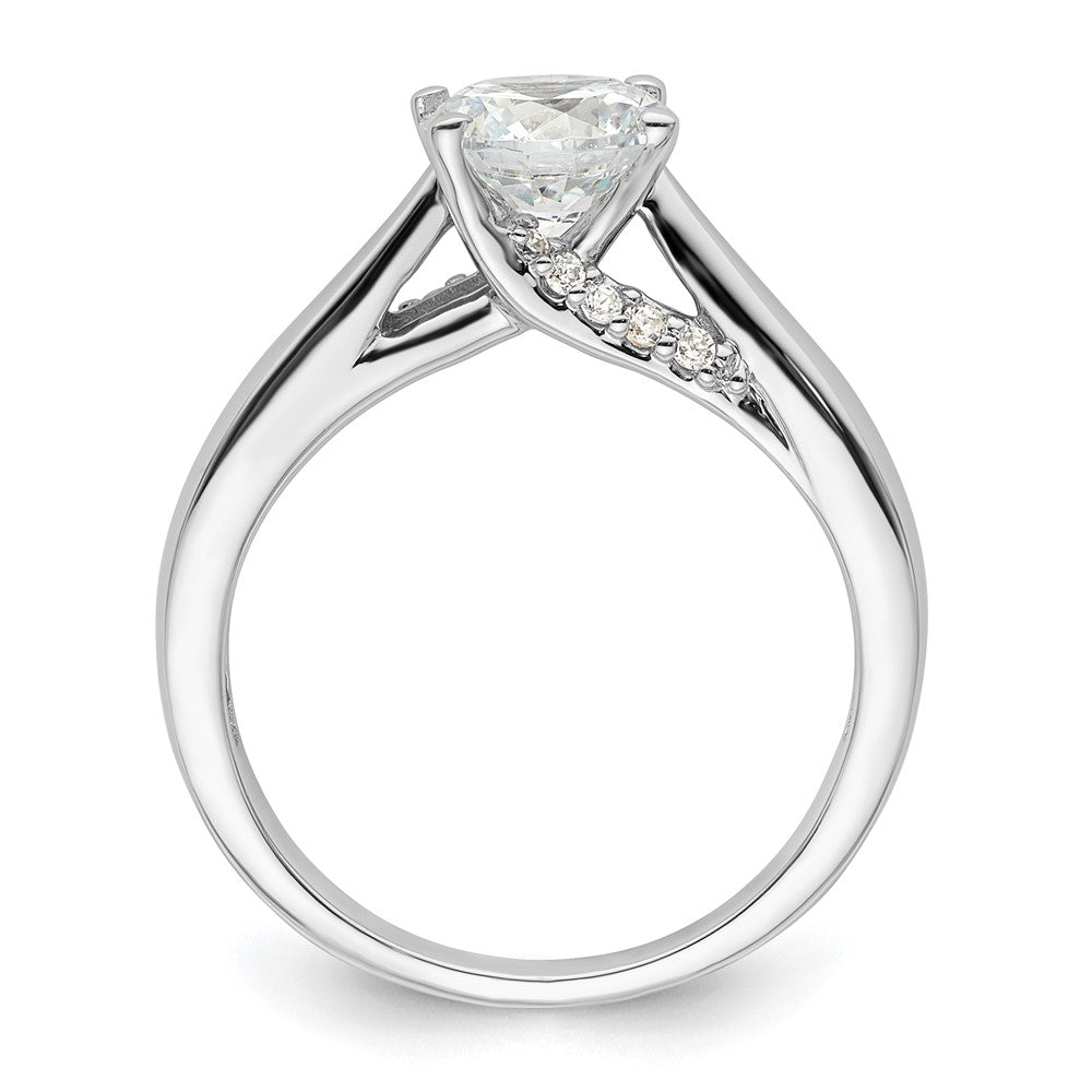 14k White Gold (Holds 1.25 carat (7.00 mm) Round) 4-Prong with 1/15 carat Diamond Semi-Mount Engagement Ring