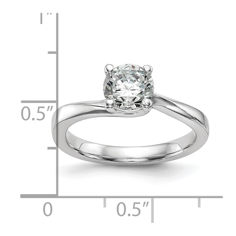 14k White Gold 1 carat (6.50 mm) 4-Prong Round Solitaire Engagement Ring Mounting