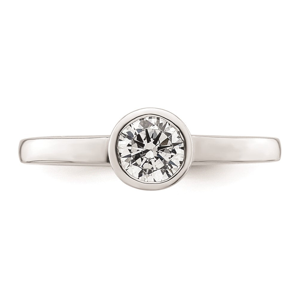 14k White Gold 1/2 carat (5.20 mm) Bezel Round Solitaire Engagement Ring Mounting