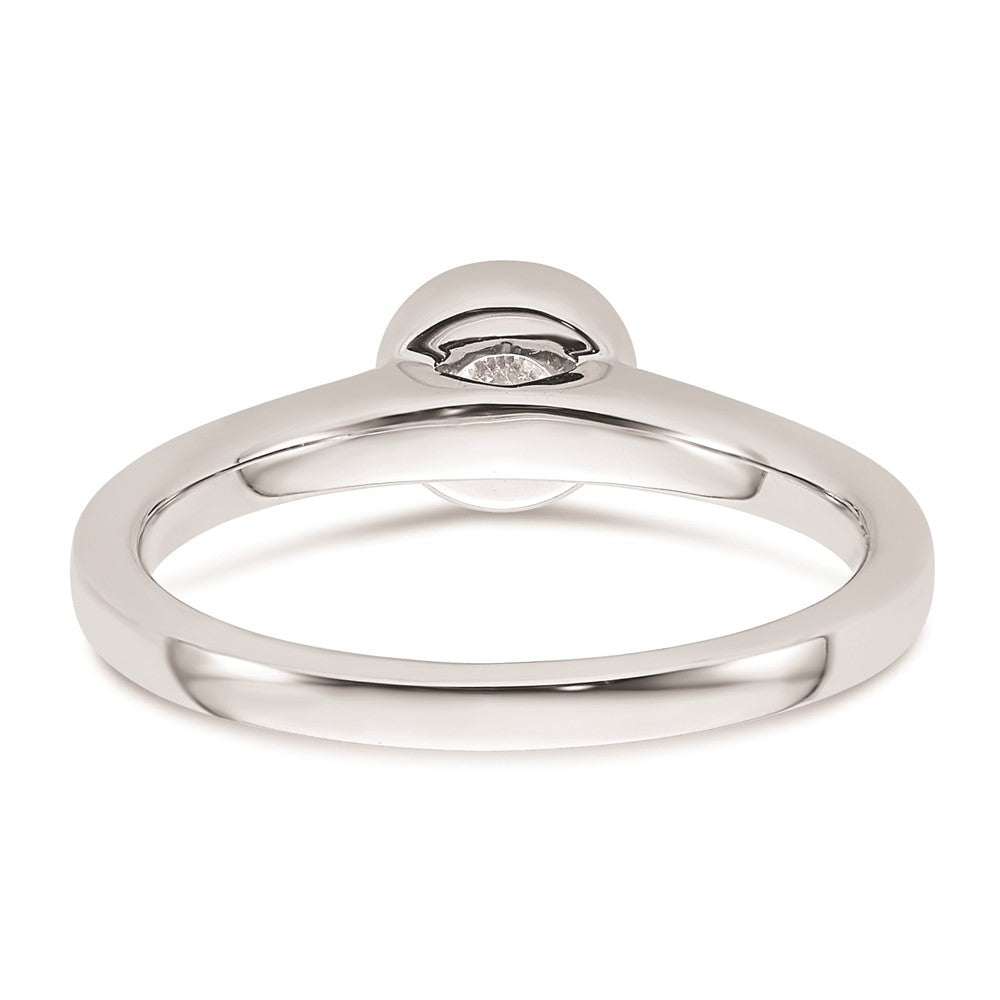 14k White Gold 1/2 carat (5.20 mm) Bezel Round Solitaire Engagement Ring Mounting