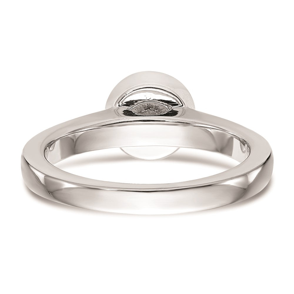 14k White Gold 1 carat (6.50 mm) Bezel Round Solitaire Engagement Ring Mounting