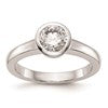 14k White Gold 1 carat (6.50 mm) Bezel Round Solitaire Engagement Ring Mounting