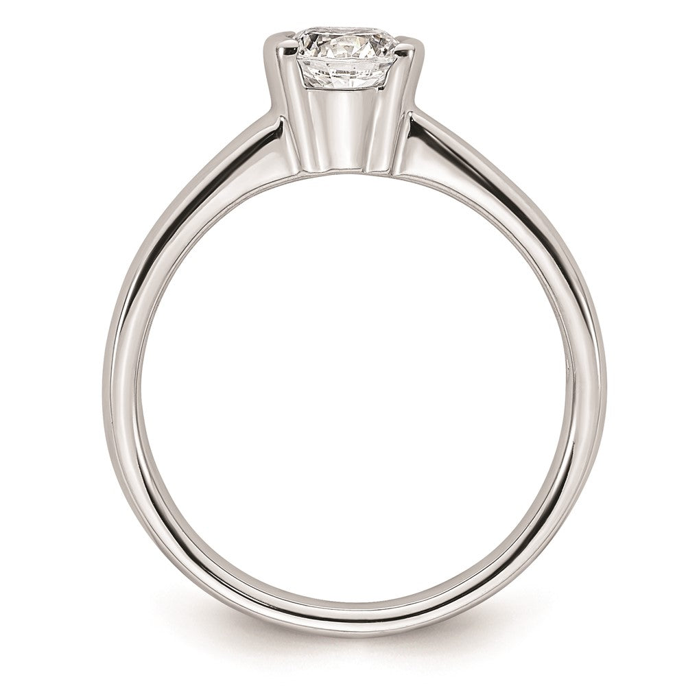 14k White Gold 1/2 carat (5.20 mm) Half-Bezel Round Solitaire Engagement Ring Mounting